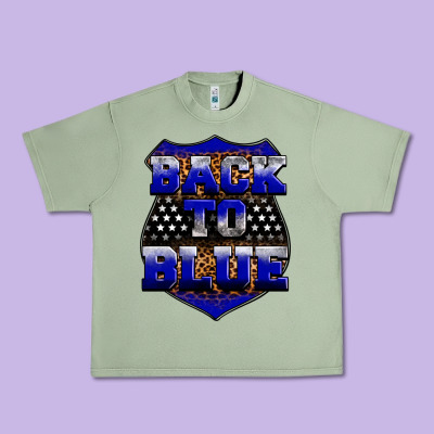 Back The Blue Urban Heavy Tee Designed By Neo Western