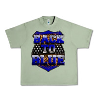 Oil Green Back the blue Urban Heavy Tee - Neo Western