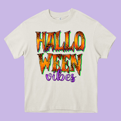 Halloween Vibes Heavy Core Tee Designed By Racoondesign