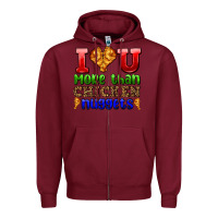 Burgundy i love you more than chicken nuggets Zipper Hoodie - AdoDesignShop