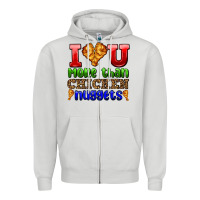 Dove Grey i love you more than chicken nuggets Zipper Hoodie - AdoDesignShop