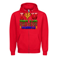 Red i love you more than chicken nuggets Zipper Hoodie - AdoDesignShop
