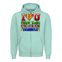Seafoam i love you more than chicken nuggets Zipper Hoodie - AdoDesignShop