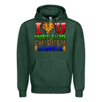 Sports Green i love you more than chicken nuggets Zipper Hoodie - AdoDesignShop
