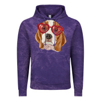 Cloud Purple beagle with love glasses Vintage Hoodie - RanaPortraitStore