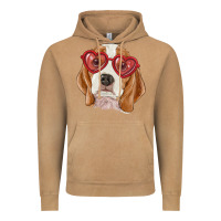 Vintage Camel beagle with love glasses Vintage Hoodie - RanaPortraitStore