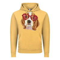 Vintage Mustard beagle with love glasses Vintage Hoodie - RanaPortraitStore
