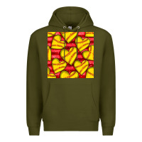 Army Green softball hearts seamless pattern Premium Hoodie - BundleAndBundleShop