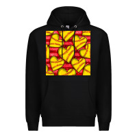 Black softball hearts seamless pattern Premium Hoodie - BundleAndBundleShop