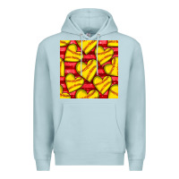 Blue Mist softball hearts seamless pattern Premium Hoodie - BundleAndBundleShop