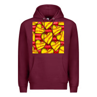 Burgundy softball hearts seamless pattern Premium Hoodie - BundleAndBundleShop