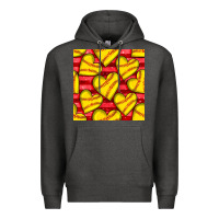 Charcoal Heather softball hearts seamless pattern Premium Hoodie - BundleAndBundleShop