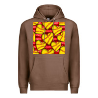 Chestnut softball hearts seamless pattern Premium Hoodie - BundleAndBundleShop