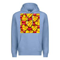 Colony Blue softball hearts seamless pattern Premium Hoodie - BundleAndBundleShop