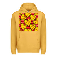 Mustard softball hearts seamless pattern Premium Hoodie - BundleAndBundleShop