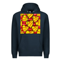 Navy softball hearts seamless pattern Premium Hoodie - BundleAndBundleShop