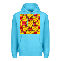 Ocean Blue softball hearts seamless pattern Premium Hoodie - BundleAndBundleShop