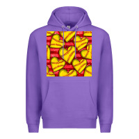 Purple softball hearts seamless pattern Premium Hoodie - BundleAndBundleShop