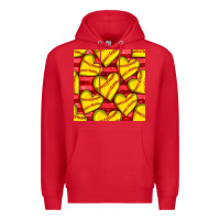 Red softball hearts seamless pattern Premium Hoodie - BundleAndBundleShop