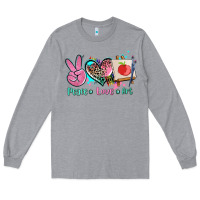 Heather Grey peace love art   ado Long Sleeve Tee - AdoDesignShop