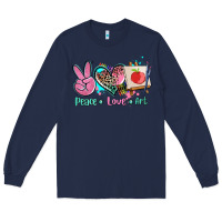 Navy peace love art   ado Long Sleeve Tee - AdoDesignShop