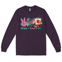 Plum peace love art   ado Long Sleeve Tee - AdoDesignShop