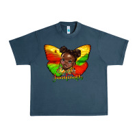 Midnight Navy juneteenth butterfly black girl Urban Heavy Tee - HRA Design Shop