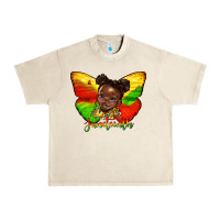 Juneteenth Butterfly Black Girl Urban Heavy Tee | Teevron