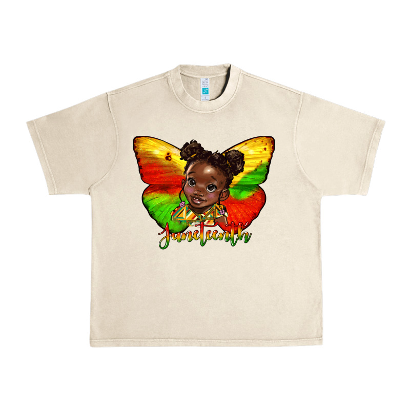 Juneteenth Butterfly Black Girl Urban Heavy Tee by HRA Design Shop | Teevron