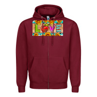 Burgundy love and sunflower with pen and apple license plate template Zipper Hoodie - Artiststas