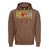 Chestnut love and sunflower with pen and apple license plate template Zipper Hoodie - Artiststas