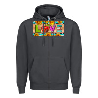 Smoke love and sunflower with pen and apple license plate template Zipper Hoodie - Artiststas