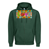 Love And Sunflower With Pen And Apple License Plate Template Zipper Hoodie | Teevron