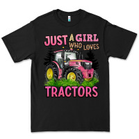Black just a girl who loves tractors Premium Tee - BarkalooDesign