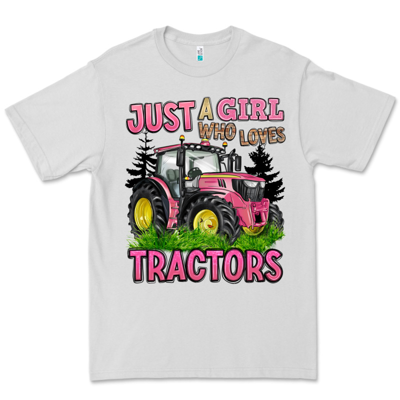 Just A Girl Who Loves Tractors Premium Tee by BarkalooDesign | Teevron