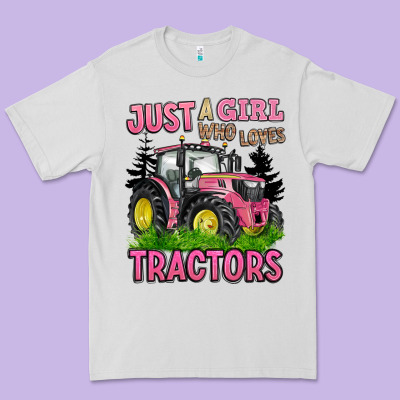 Just A Girl Who Loves Tractors Premium Tee Designed By Barkaloodesign