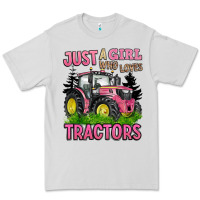 Dove Grey just a girl who loves tractors Premium Tee - BarkalooDesign
