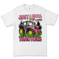 White just a girl who loves tractors Premium Tee - BarkalooDesign