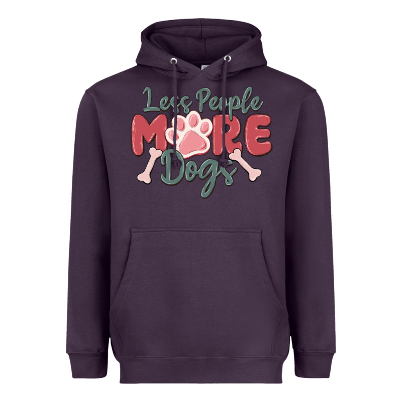 Less People More Dogs Heavyweight Hoodie by MaliasSmallBusiness | Teevron
