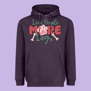 Less People More Dogs Heavyweight Hoodie Designed By Maliassmallbusiness