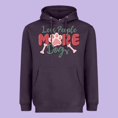 Less People More Dogs Heavyweight Hoodie Designed By Maliassmallbusiness
