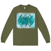 Army Green turquoise glitter Long Sleeve Tee - JahusDesignShop