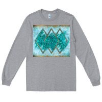 Heather Grey turquoise glitter Long Sleeve Tee - JahusDesignShop
