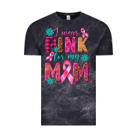 Cloud Black I Wear Pink For My Mom with Butterfly Vintage Tee - texasbilliewilder