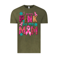 Vintage Olive I Wear Pink For My Mom with Butterfly Vintage Tee - texasbilliewilder