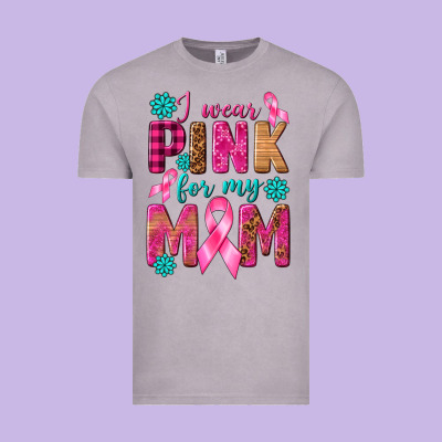 I Wear Pink For My Mom With Butterfly Vintage Tee Designed By Texasbilliewilder