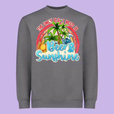 Beer And Sunshine Heavyweight Sweatshirt Designed By Texasbilliewilder