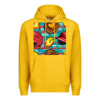 Lemon softball helmet and glove with serape seamless pattern Premium Hoodie - BundleAndBundleShop