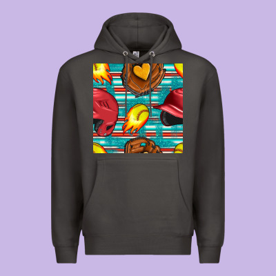 Softball Helmet And Glove With Serape Seamless Pattern Premium Hoodie Designed By Bundleandbundleshop