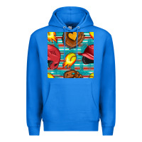 True Royal softball helmet and glove with serape seamless pattern Premium Hoodie - BundleAndBundleShop